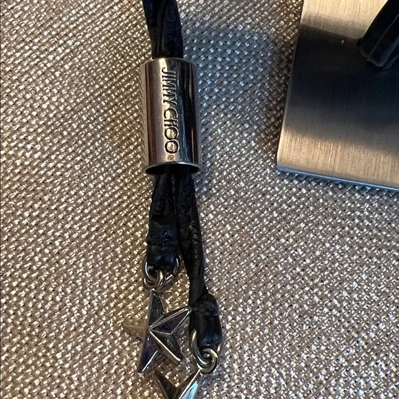 Jimmy Choo Black Leather Star-Stud Zip Wristlet GUC leather is so nice - Picture 5 of 11